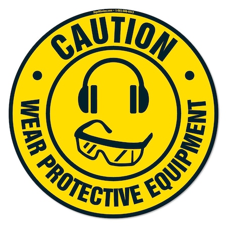 Wear Protective Equipment 2 16in Non-Slip Floor Marker